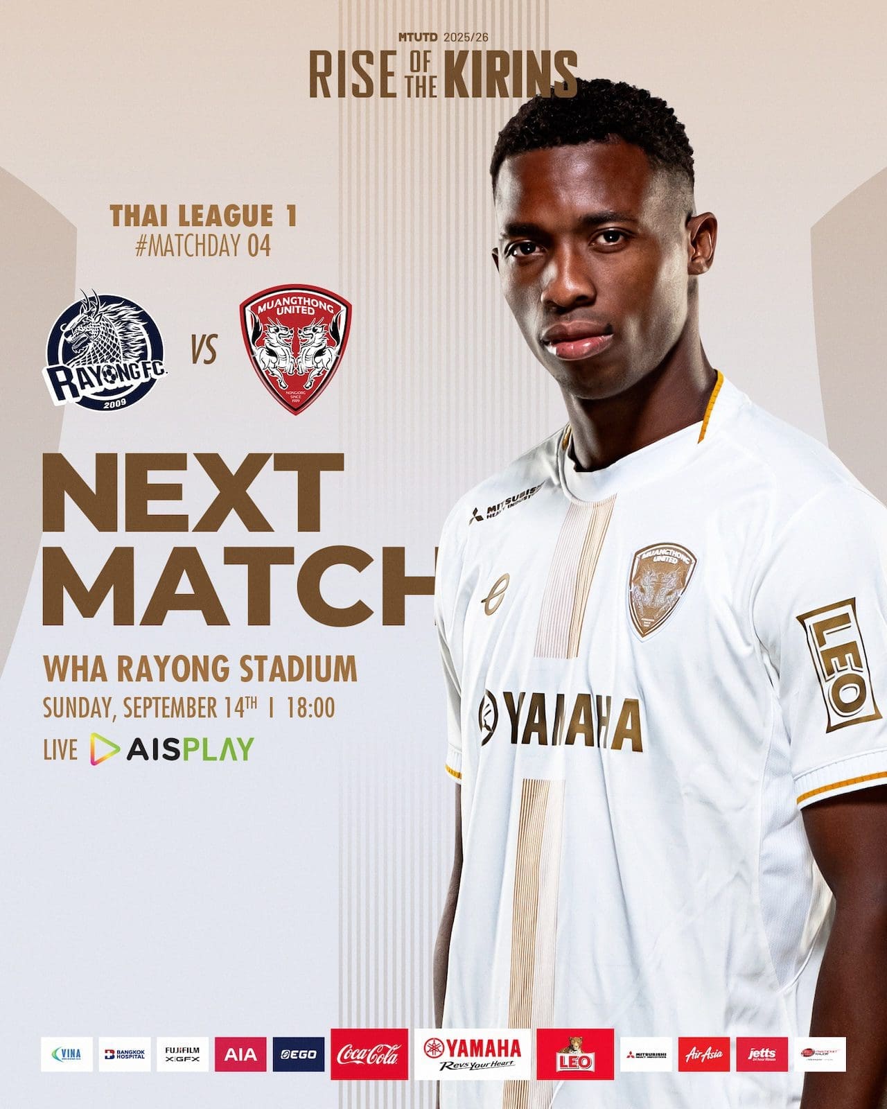 MATCH PREVIEW: Kirin Travel to Rayong Eyeing Top Spot