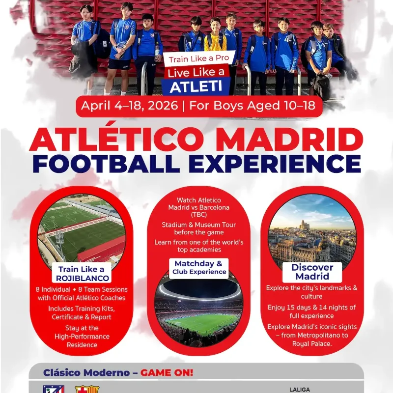 EXPERIENCE 2026: Train Like a Pro, Live Like Atlético!