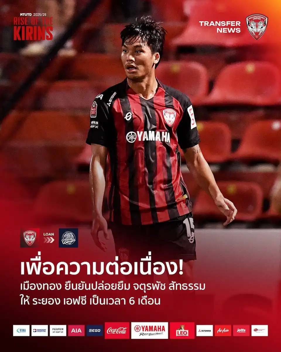 Muangthong United Loan Jaturapat Sattham to Rayong FC