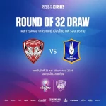 Muangthong United draw BG Pathum United at home in the Muangthai Cup Round of 16.